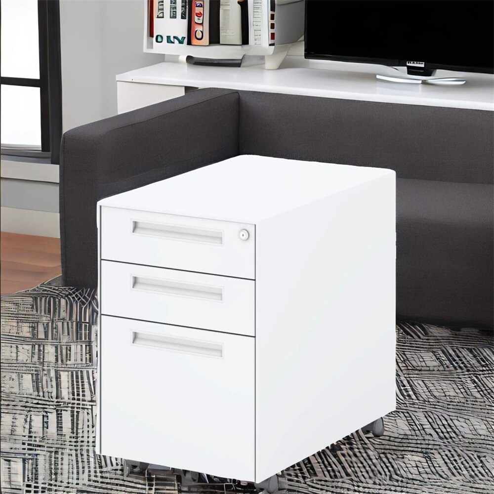 3 Drawer Metal Mobile Vertical Locking File Cabinet with Lock