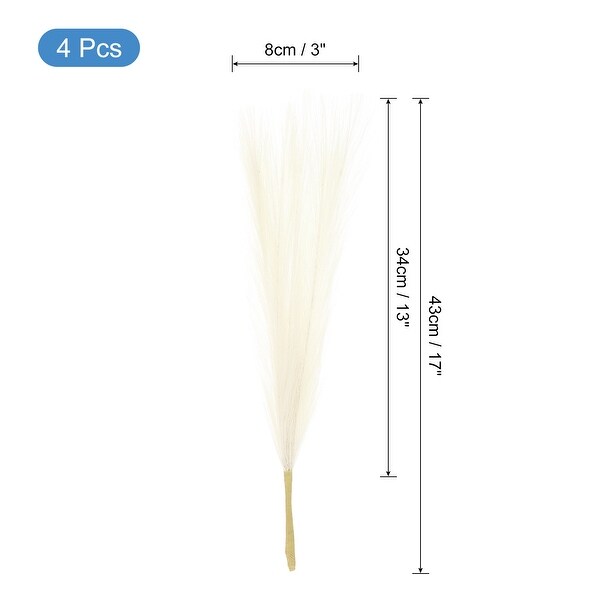 4pcs Faux Pampas Grass 17 Inch 6 Stem Artificial Grass for Decor