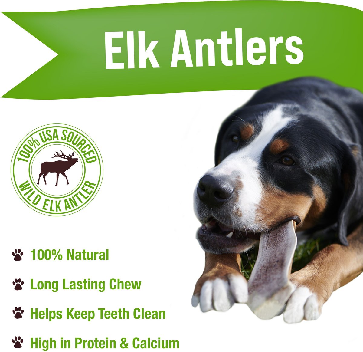 Buck Bone Organics Jumbo Split Elk Antler Dog Treats