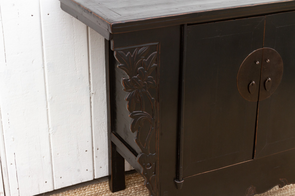 Antique Ming Style Black Cabinet   Asian   Accent Chests And Cabinets   by De cor  Houzz