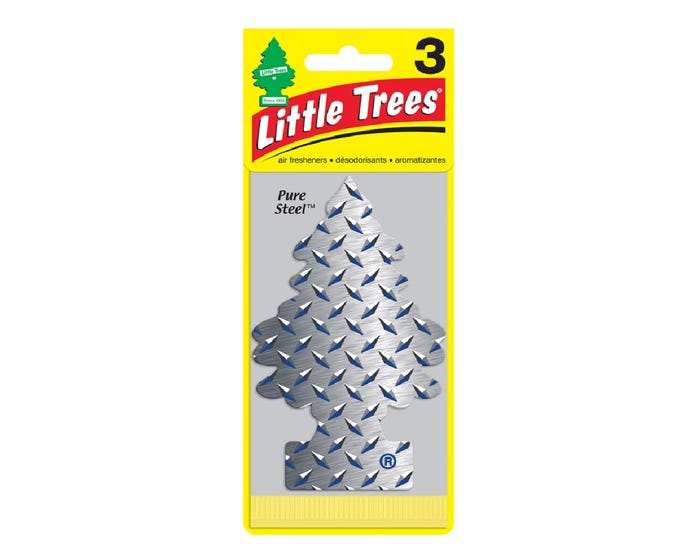 Little Trees® Air Freshener Pure Steel Scent， 3 Pack - U3S-37152