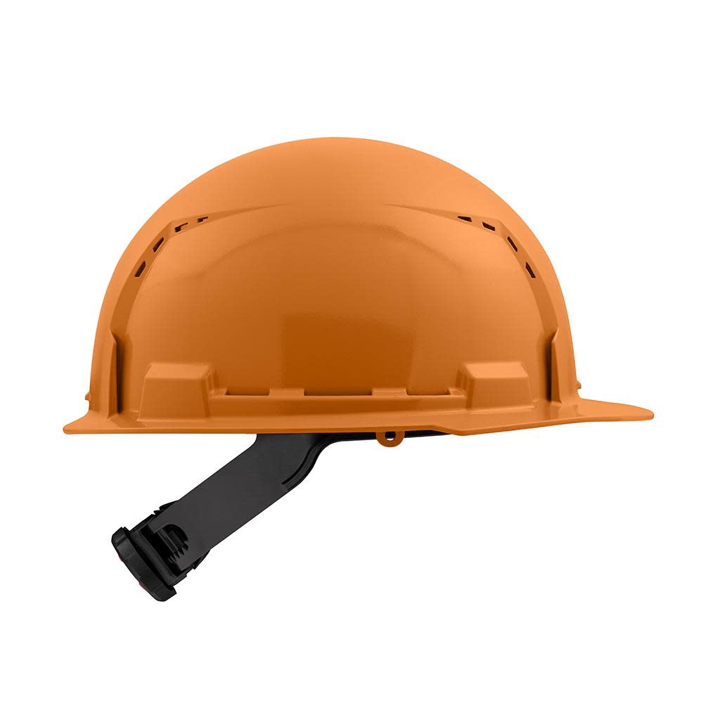 Milwaukee Orange Front Brim Vented Hard Hat with 4pt Ratcheting Suspension Type 1 Class C ;