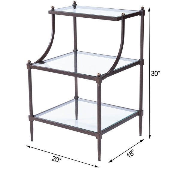 Peninsula Glass Tiered End Table