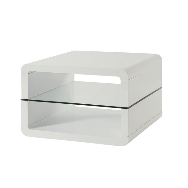 Coaster Furniture Elana Glossy White Square 2-shelf End Table