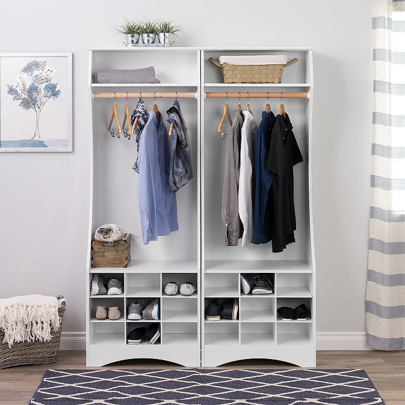 Prepac White Compact Wardrobe with Shoe Storage