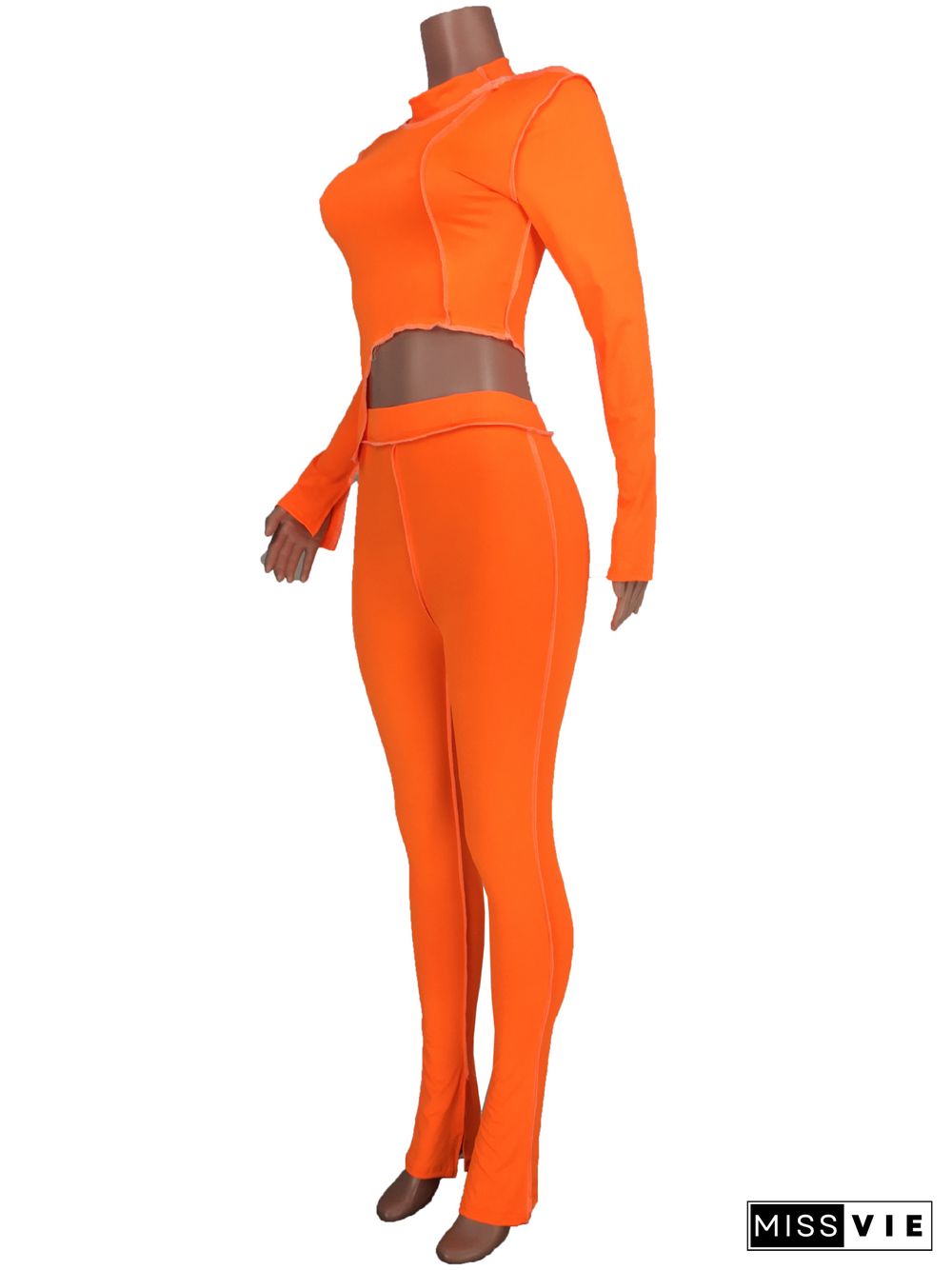 XS Bright Line Decoration Skinny Two Piece Pants Set