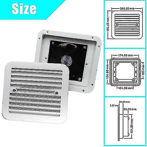 Exhaust Ventilation Fan Side Air Vent Caravan Motorhome Rv Camper Van - White