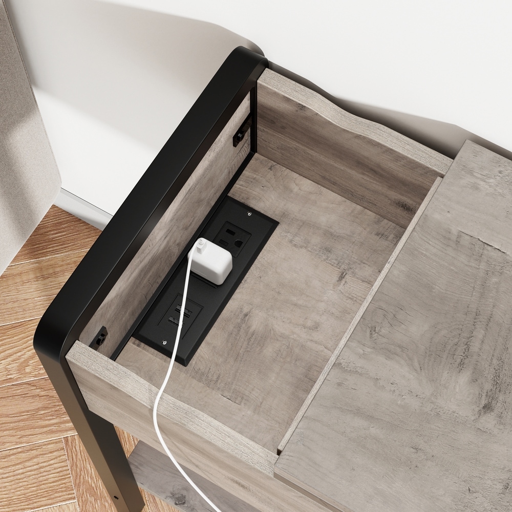 End Table with Drawer Charging Station