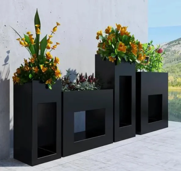 Customized Factory Directly Supply  Modern Design  Waterproof Outdoor Aluminum Flower Box