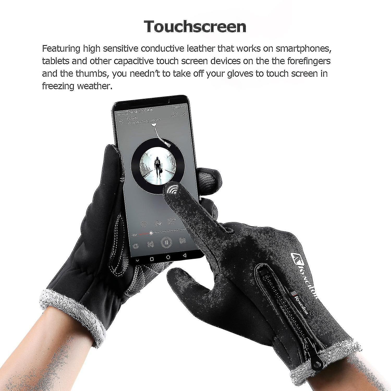 Winter Themal Touchscreen Gloves Anti-slip Windproof Cycling Gloves-cl.