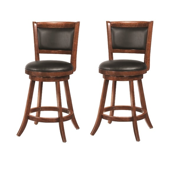 Coaster Furniture Broxton Chestnut and Black Swivel Stools (Set of 2)