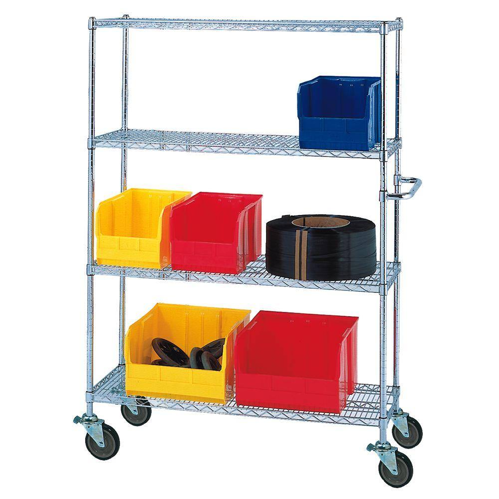 Storage Concepts Chrome 4-Tier Steel Wire Shelving Unit (72 in. W x 69 in. H x 24 in. D) WCC4-2472-63