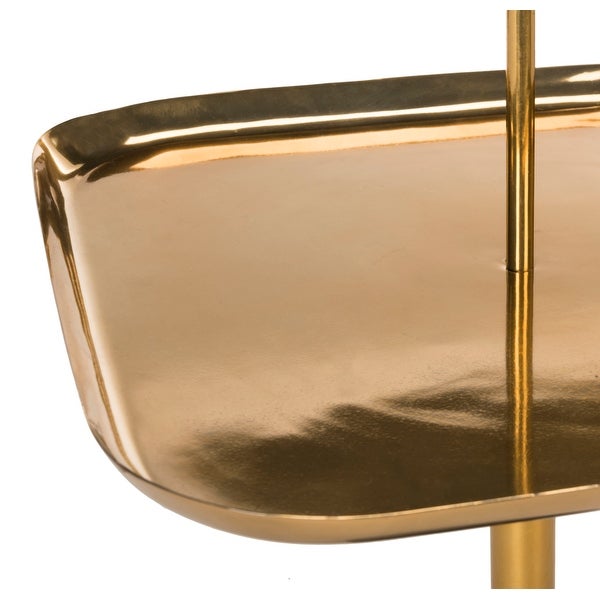 SAFAVIEH Artemis Square Brass Top Side Table - Black / Brass - 15.8