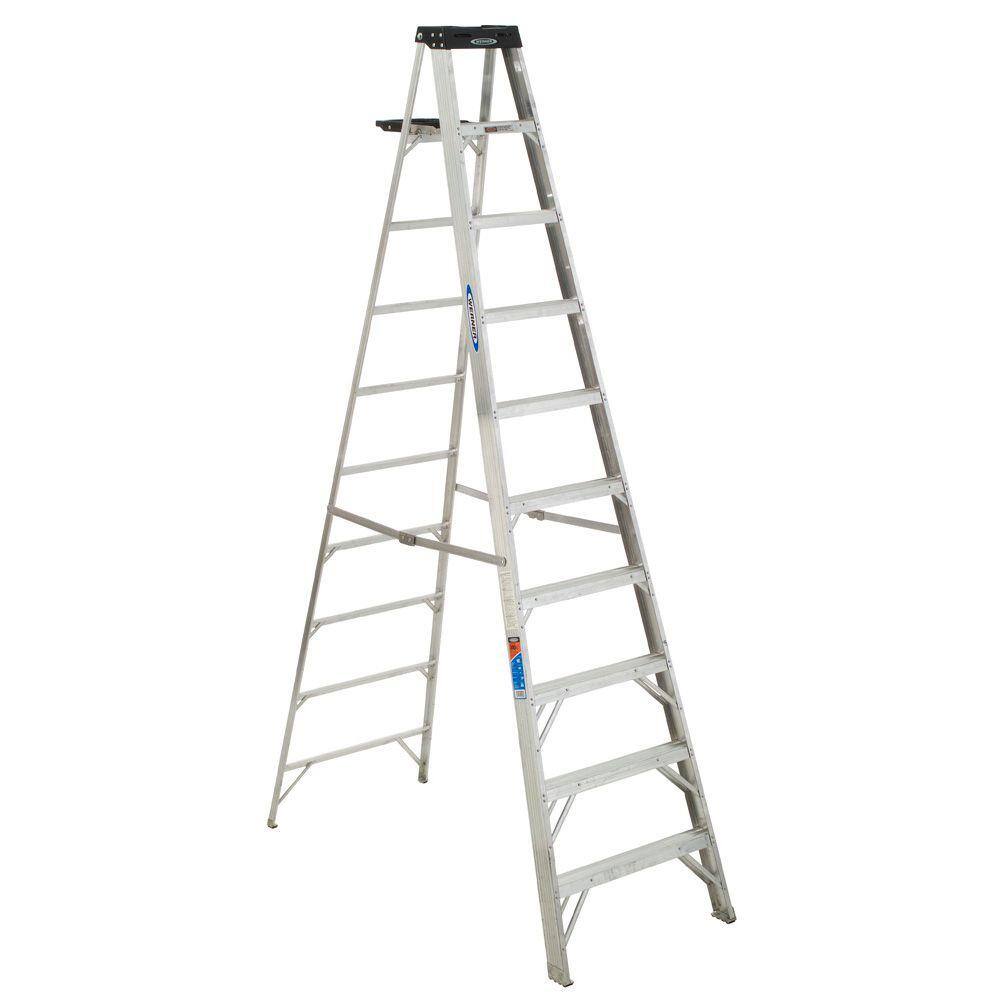 Werner 10 ft. Aluminum Step Ladder with 300 lbs. Load Capacity Type IA Duty Rating 310