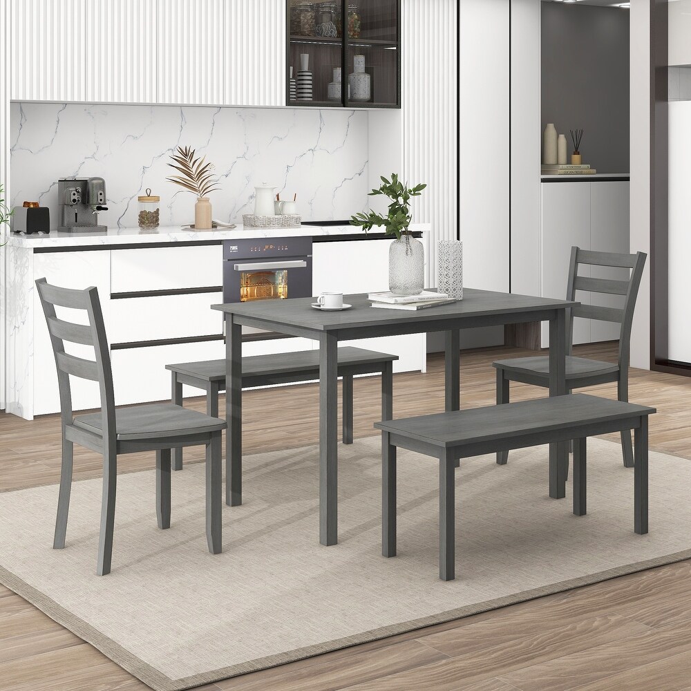 Emily 6   Person Farmhouse Rustic Style Dining Set