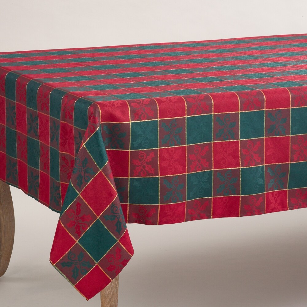 Holiday Tablecloth With Plaid Design
