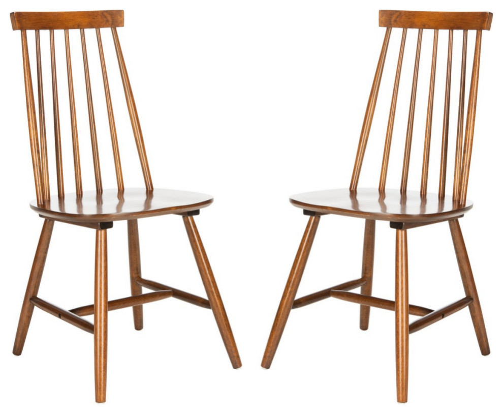 Yondale Dining Chair set of 2 Walnut   Midcentury   Dining Chairs   by AED Luxury Home Decor  Houzz