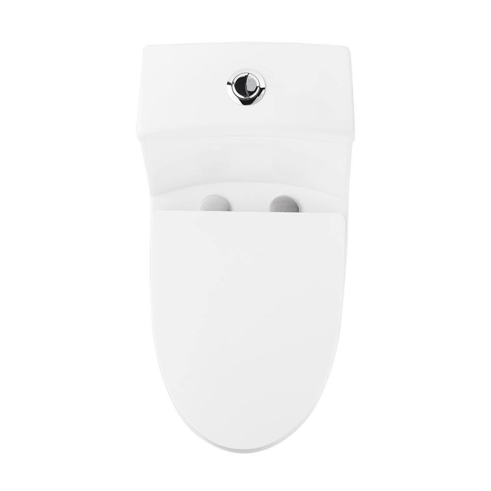 DEERVALLEY Prism 1-Piece 0.81.28 GPF Dual Flush Elongated Toilet in White Seat Included DV-1F52636