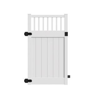 Barrette Outdoor Living Rainier 4 ft. x 6 ft. White Vinyl Closed Picket Fence Gate 73040166