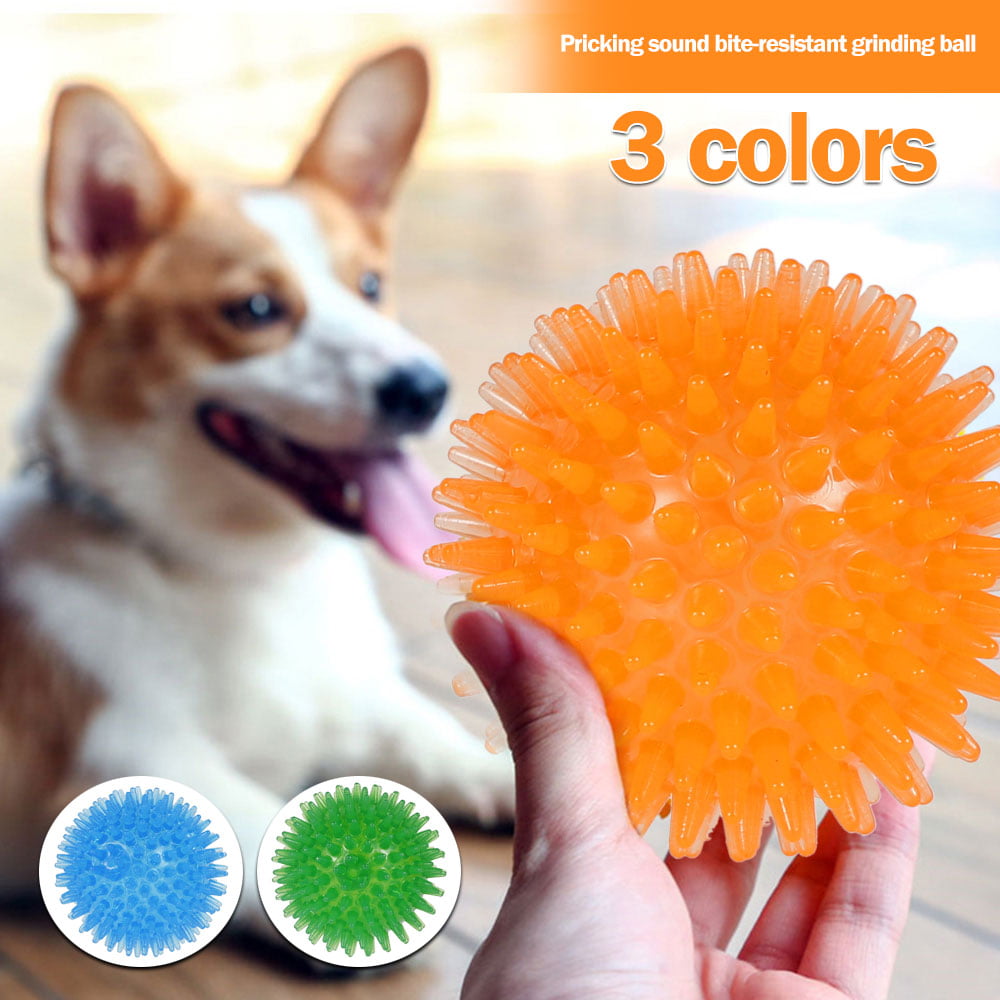 HOTBEST 3Pcs Dogs Chew Spiky Ball Soft TPR Squeaky Dog Ball Toys Floatable Dog Pool Toy Reduce Anxiety Toss Fetch Toys for Boredom Teeth Cleaning Dog Chew Toys Interactie for Small and Medium Dogs