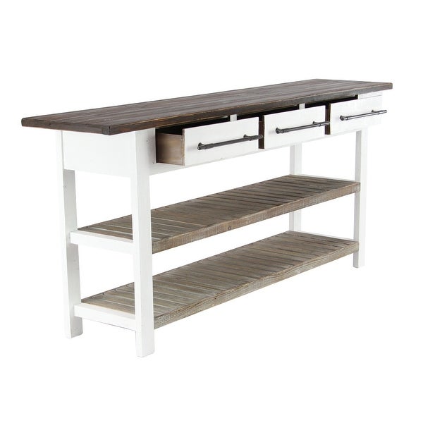 White Fir Farmhouse Console Table 32 x 71 x 16