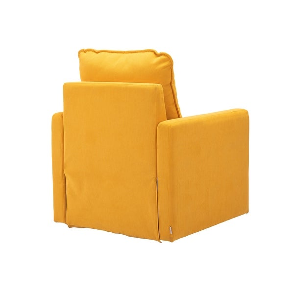 Swivel Round Accent Chair Lounge Sofa for Livingroom， Musterd yellow