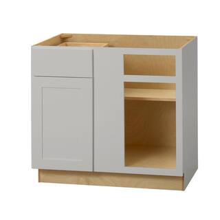 Hampton Bay Avondale Shaker Dove Gray Ready to Assemble Plywood 36 in Blind Corner Base Cabinet (36 in W x 34.5 in H x 24 in D) BBC36-G