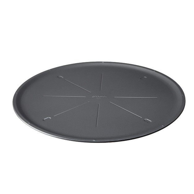 Nonstick Steel Ready Pizza Pan With Guides Gray