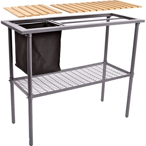 Weatherguard Steel Potting Bench with Wood Top