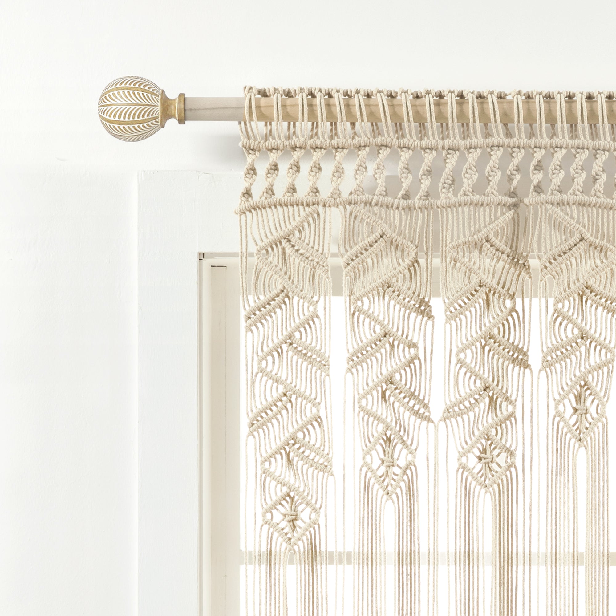 Boho Macrame Leaf Cotton Valance