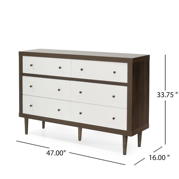 Nystrom 2 Piece Double Dresser and 4 Drawer Dresser Bedroom Set by Christopher Knight Home - - 37827511