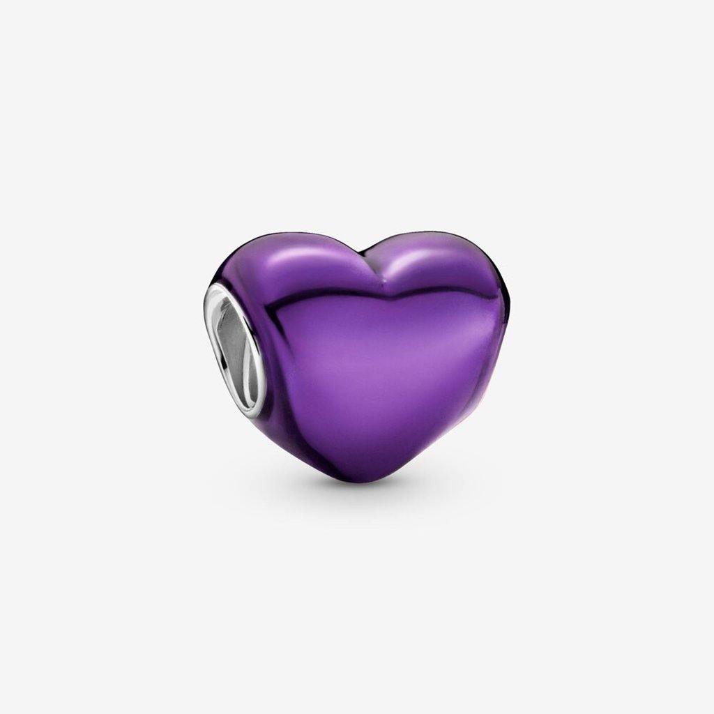 PANDORA  Metallic Purple Heart Charm