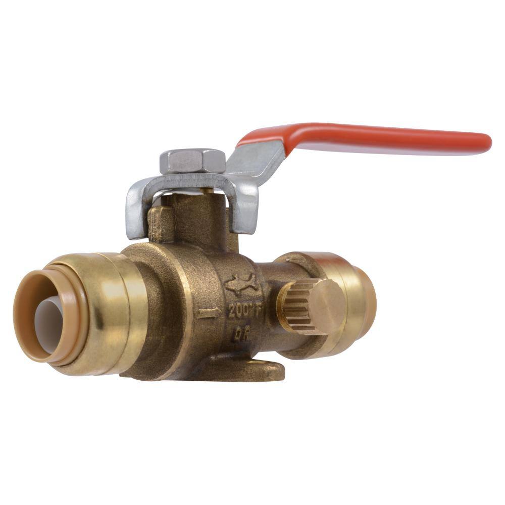 SharkBite 12 in. Push-to-Connect Brass Drop Ear Ball Valve with Drain 24615-0000LF