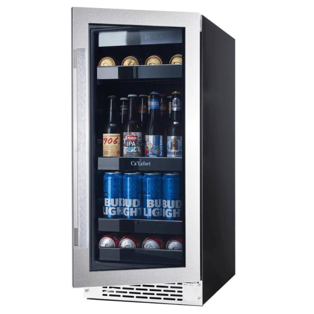 Ca'Lefort 15 in. 100 (12 oz.) Cans Beverage Cooler Refrigerator Soda Drink Mini Fridge Built-in or Freestanding Frost-Free CLF-BS15-HD