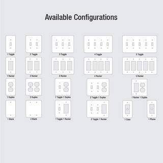 Hampton Bay Declan 2 Gang 1-Toggle and 1-Rocker Steel Wall Plate - White 935TRWHB