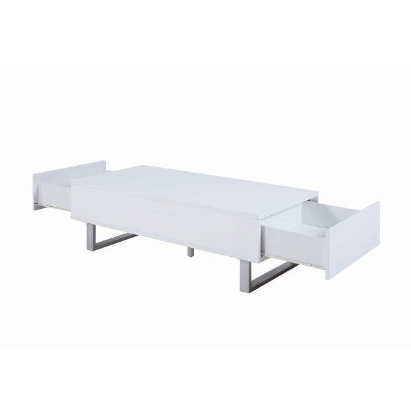 Coaster Furniture Atchison High Glossy White 2-drawer Coffee Table