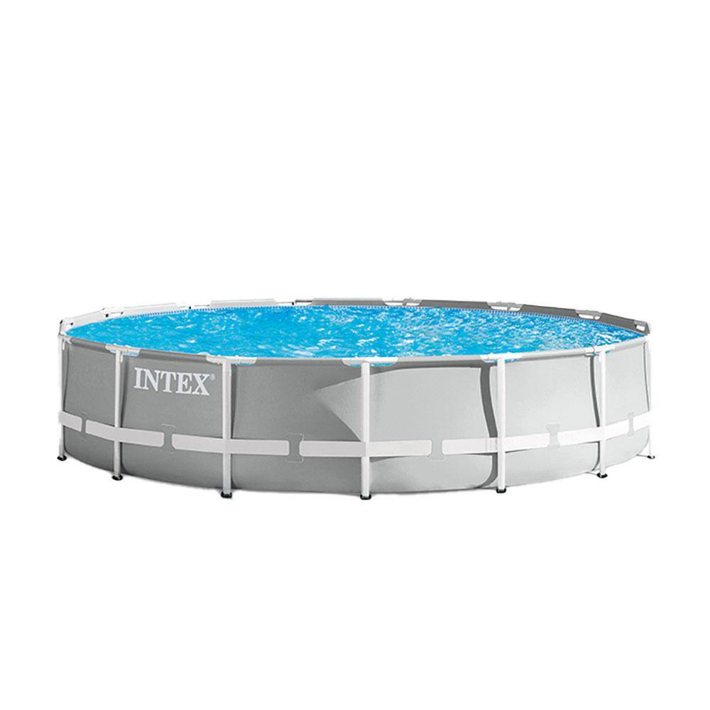 Intex 15 ft. Round 3.5 ft. D Metal Frame Above Ground Pool with Taylor Pool Water Test Kit 26723EH + K2006