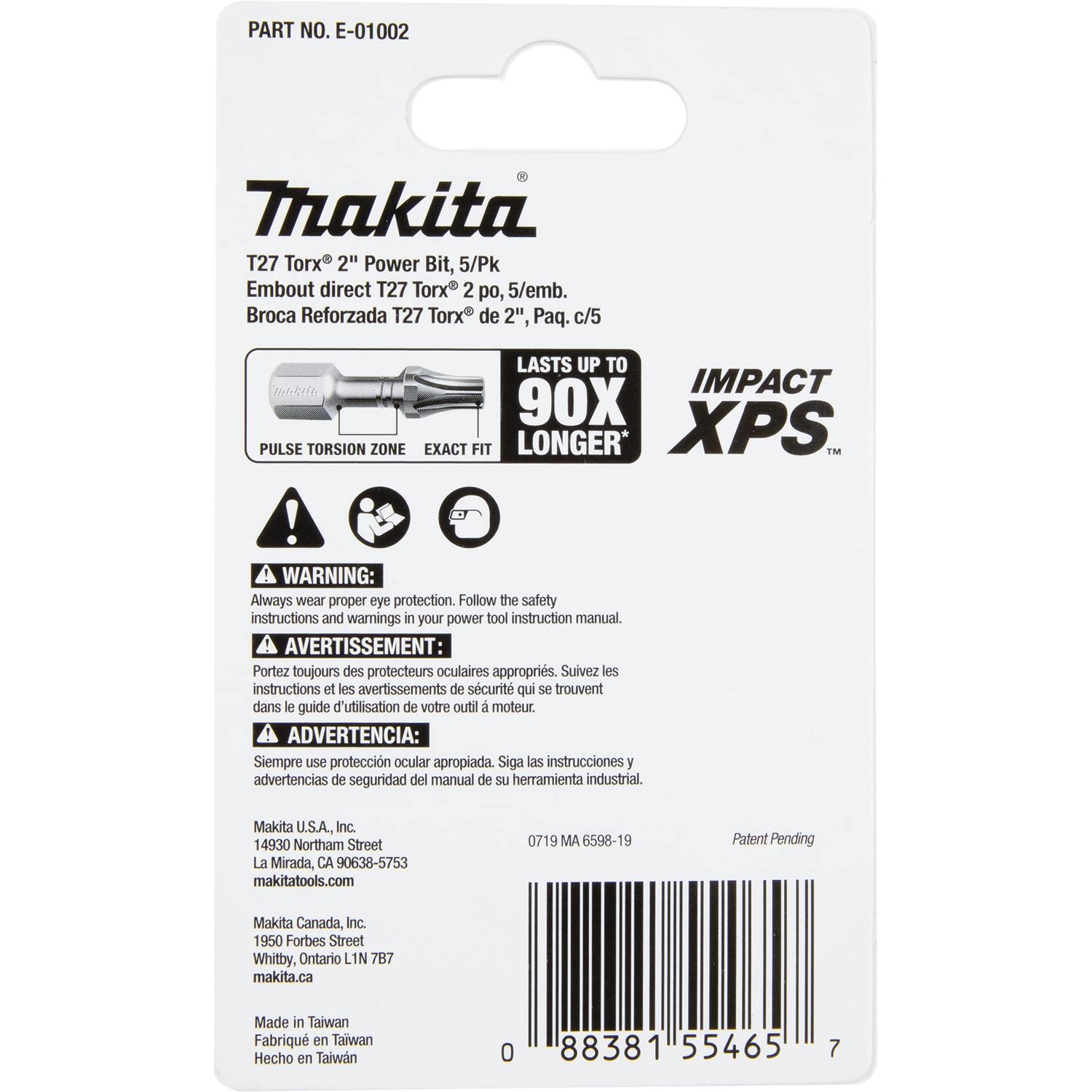 Makita Impact XPS Torx T27 X 2 in. L Power Bit Steel 5 pk