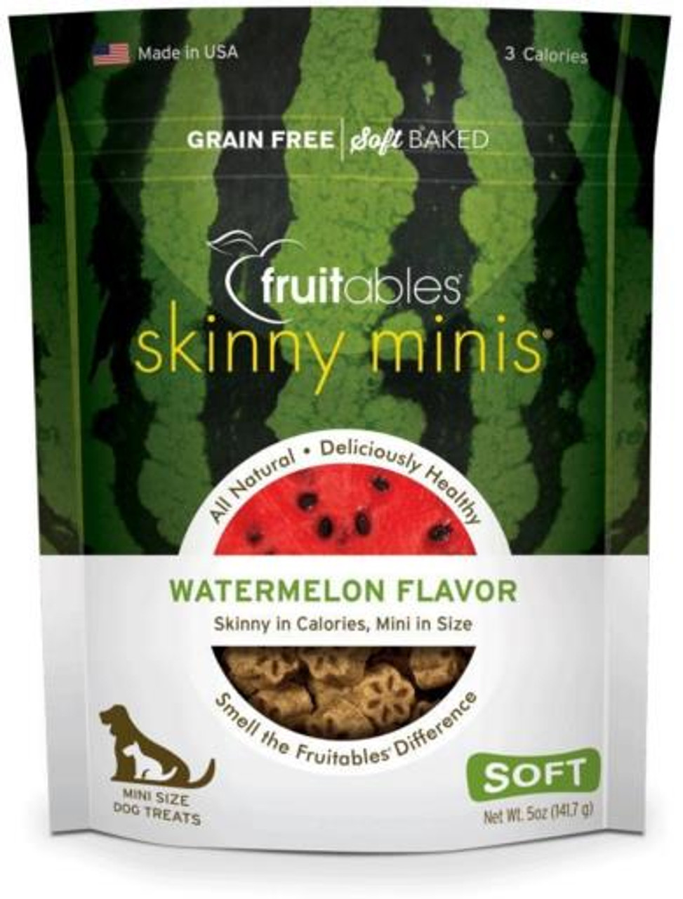 Fruitables Skinny Minis Watermelon Chewy Dog Treats， 5 Oz.