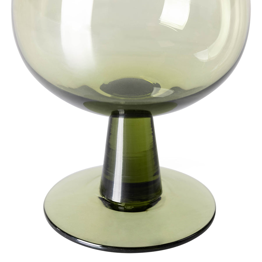 The Emeralds - Olive green wine glass low (set of 4)