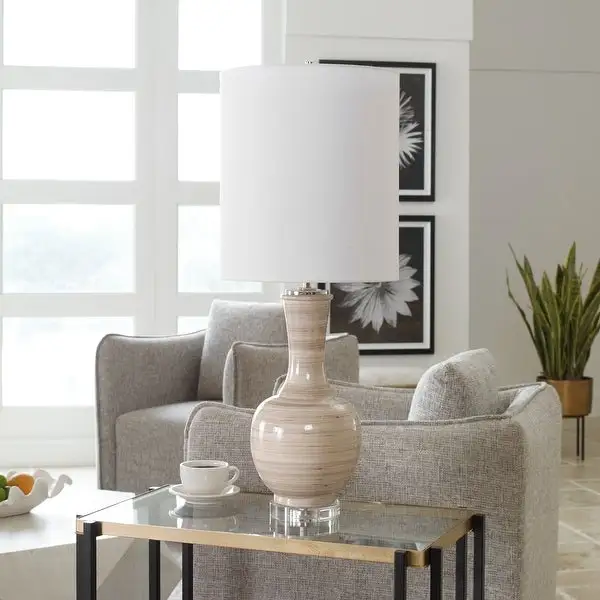 Uttermost Chalice Striped Table Lamp - 33.25 x 13 x 13
