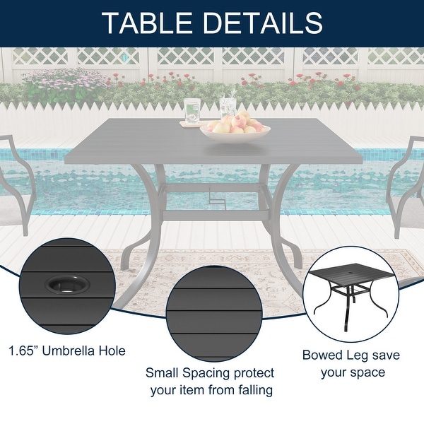 5 Pieces Patio Dining Set with Swivel Chairs