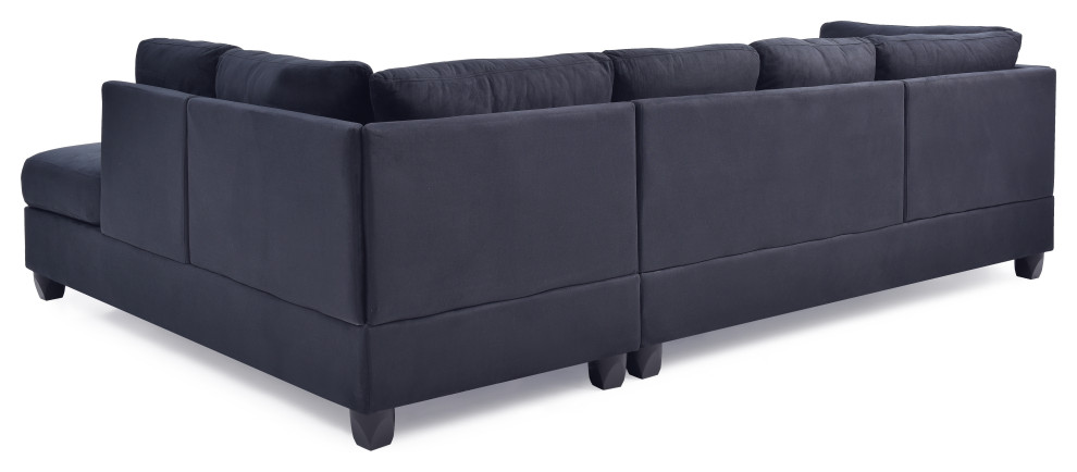 Solana Micro Suede Sectional   Transitional   Sectional Sofas   by Glory Furniture  Houzz