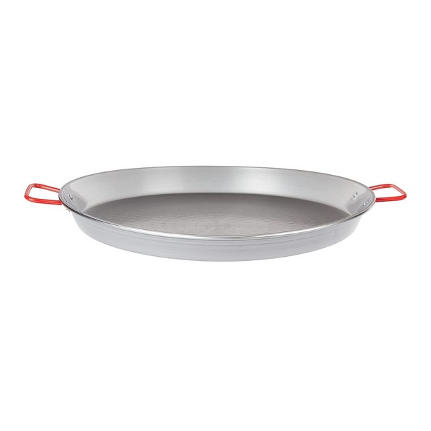 Garcima La Paella 20 inch Carbon Steel Paella Pan large Silver