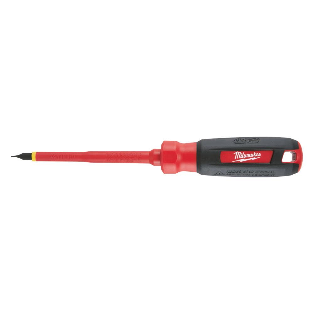 Milwaukee 3/16 in. Cabinet 4 in. 1000V Insulated Screwdriver 48-22-2231 from Milwaukee