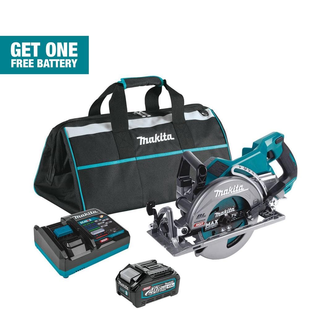 Makita 40V Max XGT Brushless Cordless Rear Handle 7-1/4 in. Circular Saw Kit (4.0 Ah) GSR01M1