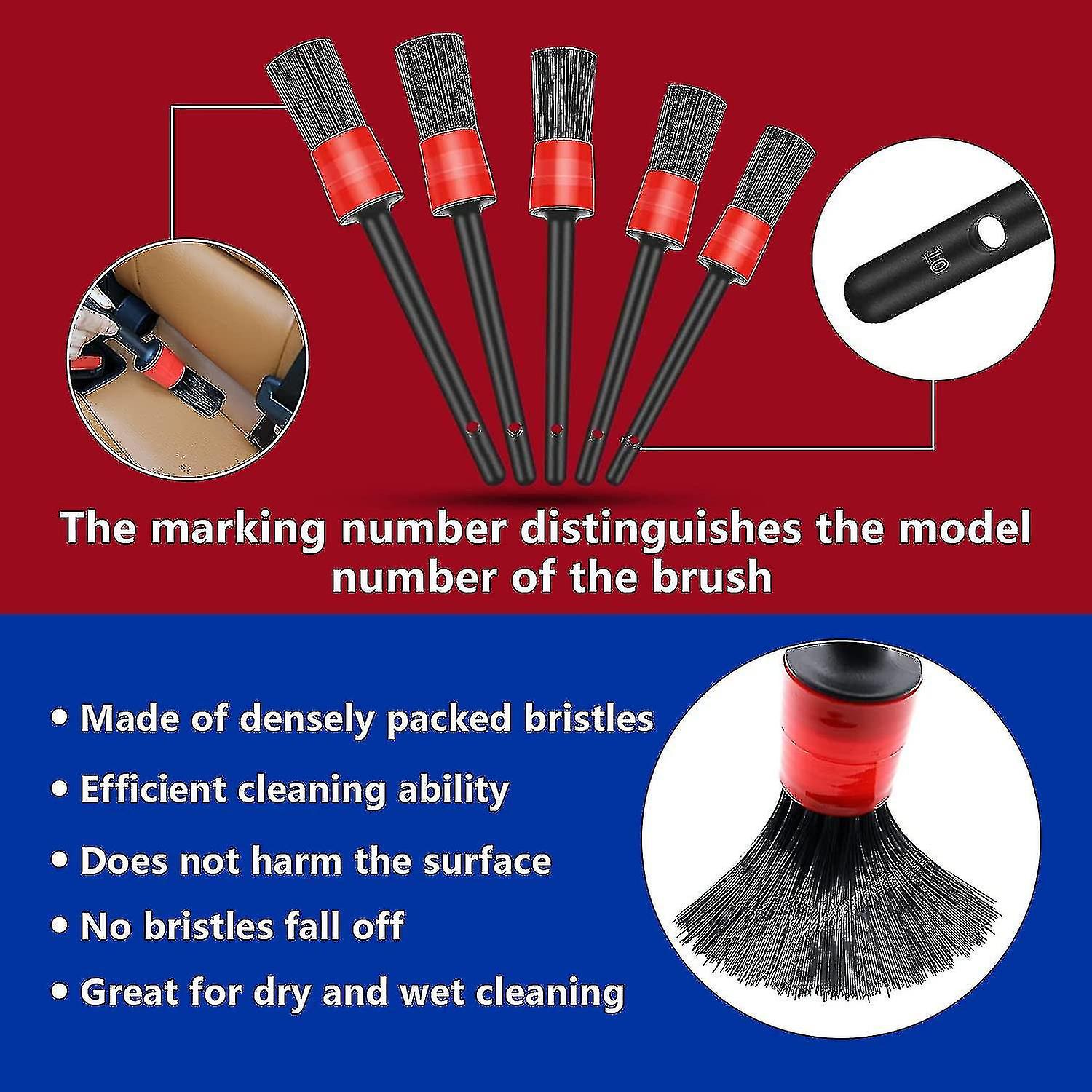 14 Pcs Car Detailing Kit With Car Detailing Brush Set， Car Detailing Brushes