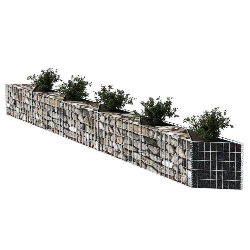 19.7 in. Gabion Stone Basket Galvanized Steel Garden Fence 118.1 in. L x 11.8 in. W x 19.7 in. H CX093PC-SL