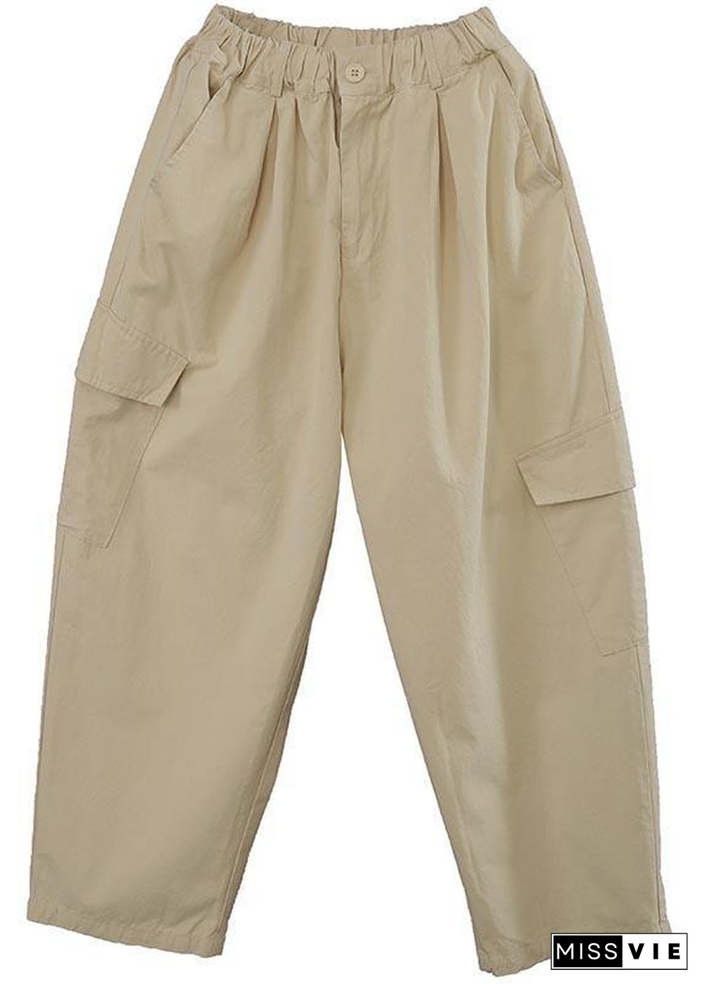 Boutique Khaki Button Harem Pants Summer