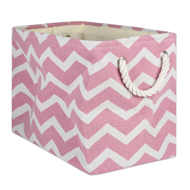 16 Chevron Rectangular Medium Bin with Rope Handle